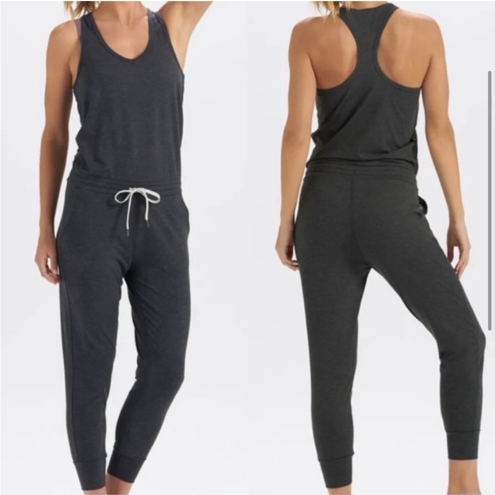 Vuori Lux Racerback Charcoal Gray Jumpsuit Large One Piece
